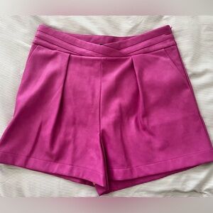 NWT 7 For All Mankind Pink Faux Leather Shorts (Size Medium)